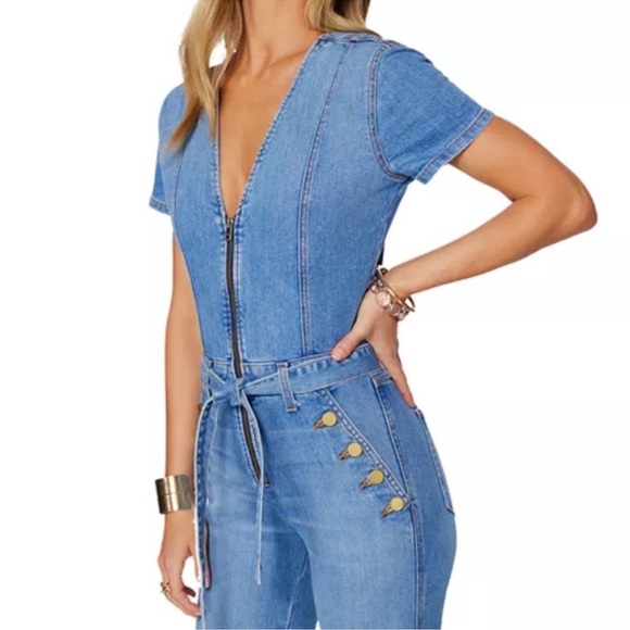 Ramy Brook Helena Denim Jumpsuit One Piece Size 29 - Picture 3 of 13